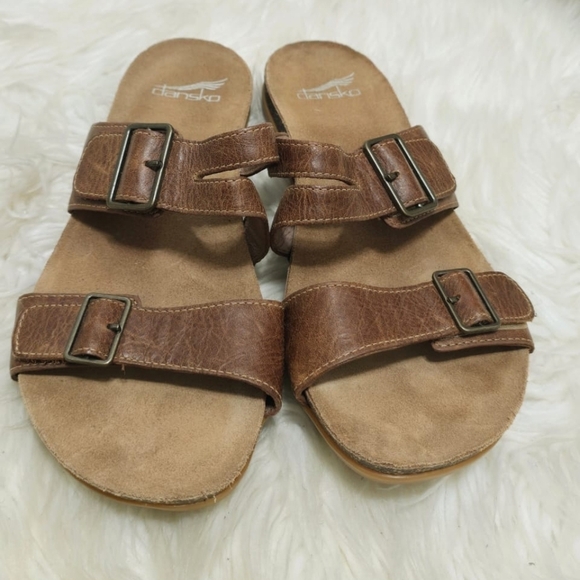 DANSKO Vintage Comfort Wedge Heeled Leather Open Toe Sandals Size 8.5🌴 - Picture 4 of 11